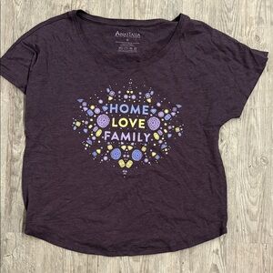 Anastasia Purple Tee with Colorful Graphic